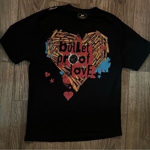 Vintage Y2K Akademiks 'Bullet Proof Love' Graphic T-Shirt 2XL